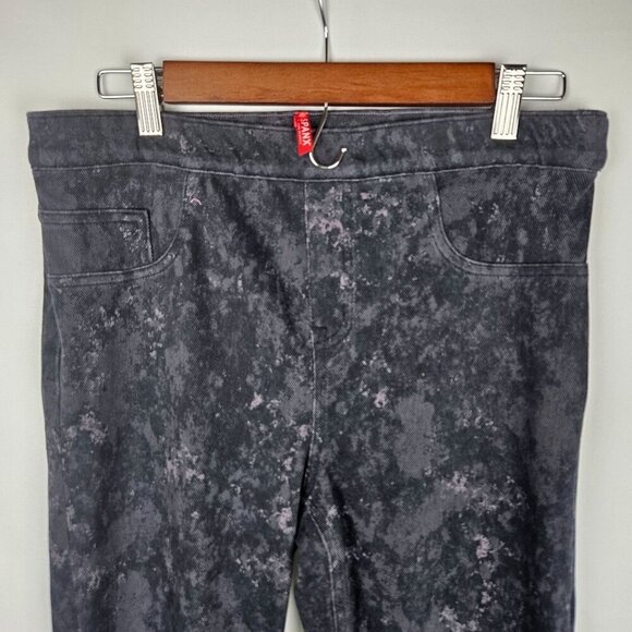 Spanx Large Acid Wash Dark Gray, Black Marble Seamless Jeggings - Picture 4 of 12